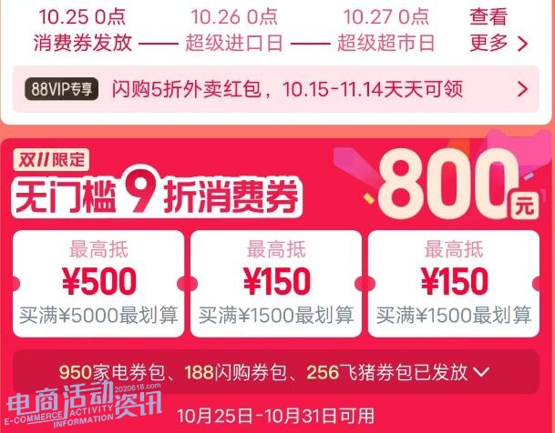 2025年天猫双11消费券怎么领?88VIP专属1750元9折券+满2500减250元攻略_专注全网优惠活动线报分享
